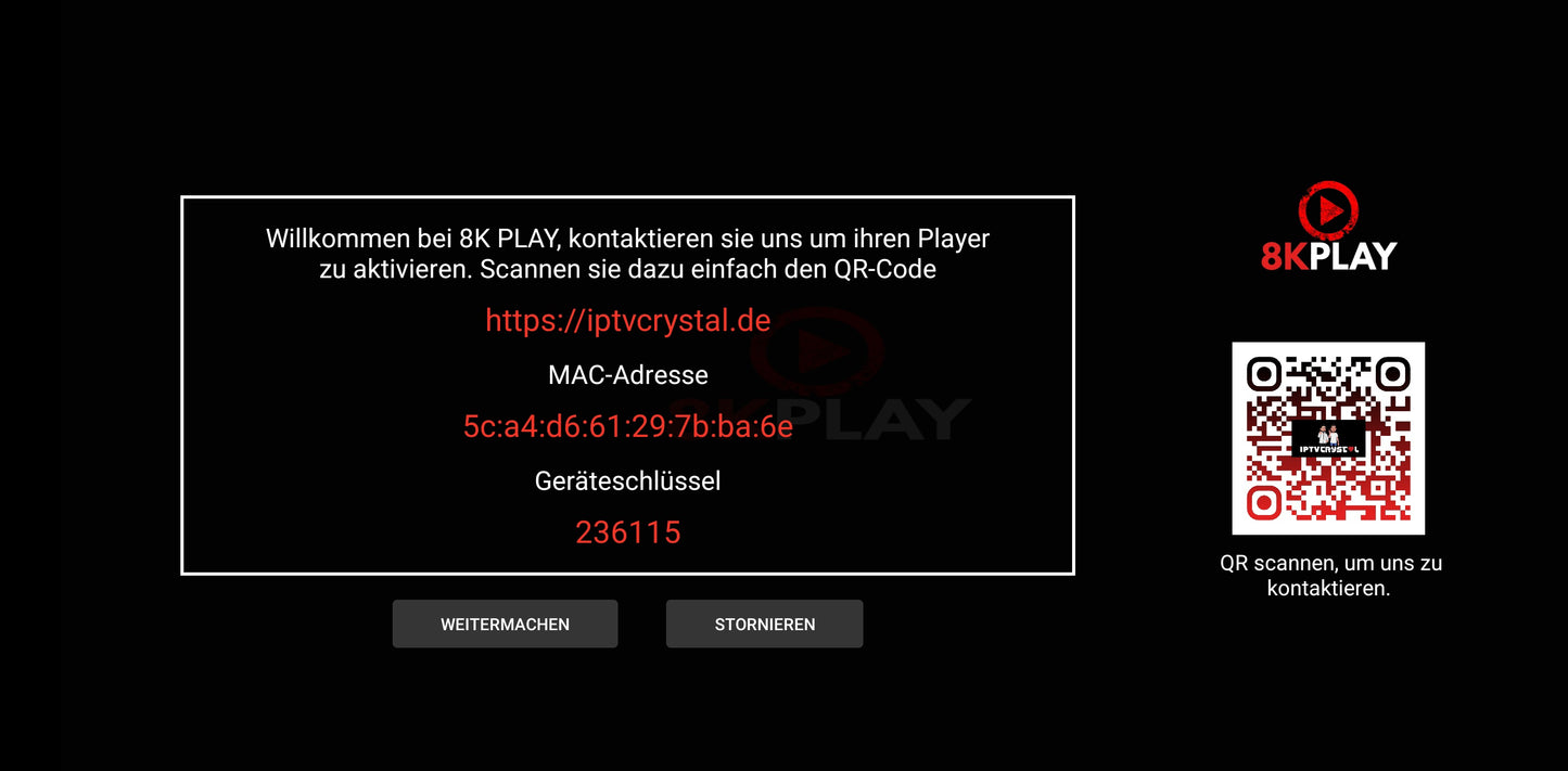 PLAYER AKTIVIERUNG